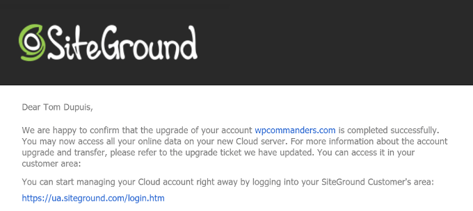 Siteground cloud upgrade