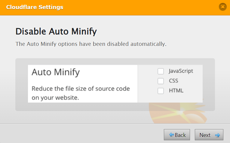 Wp fastest cache cloudflare disable auto minify