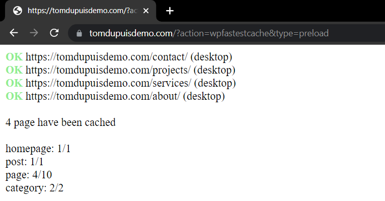 Wp fastest cache preload status