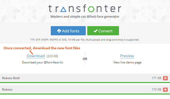 Woff-google-font-conversion