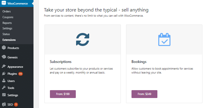 Woocommerce extensions