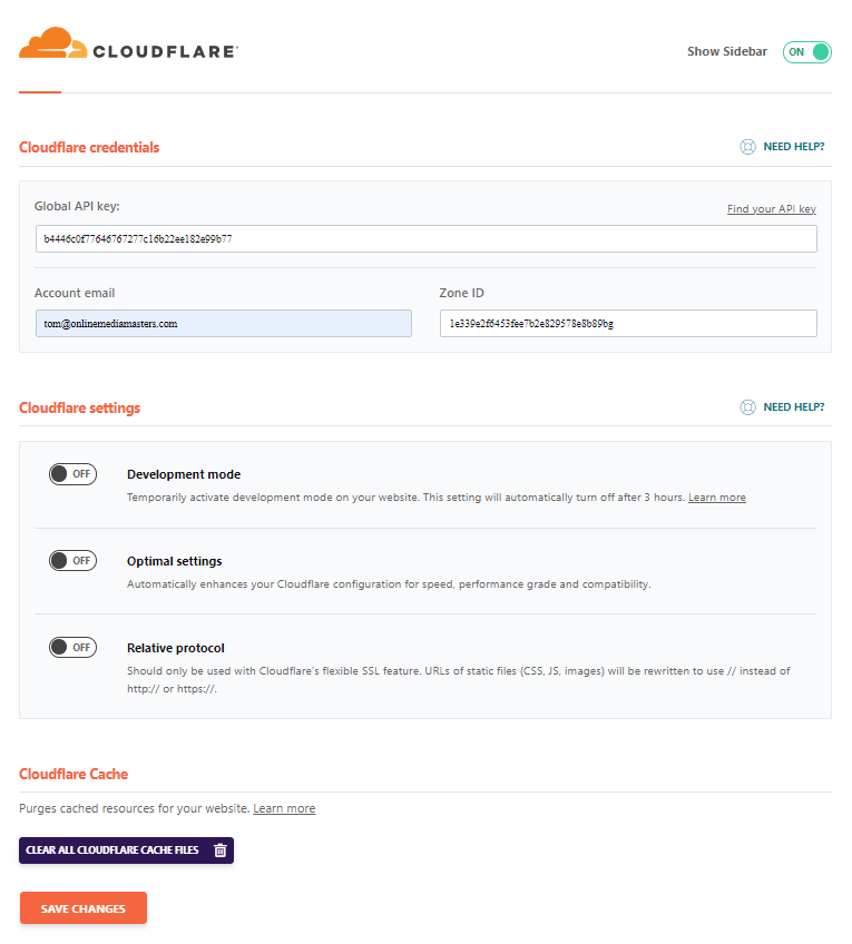 Wp rocket cloudflare settings