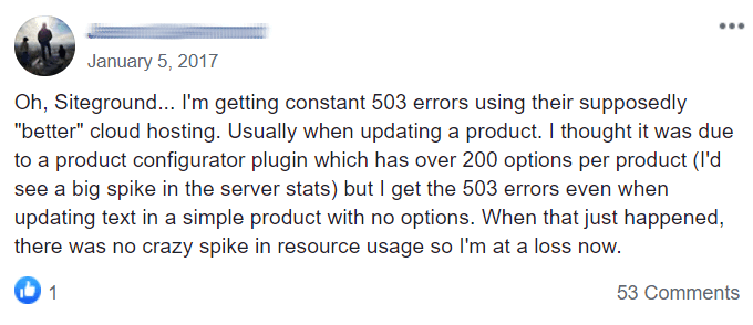 Siteground cloud hosting 503