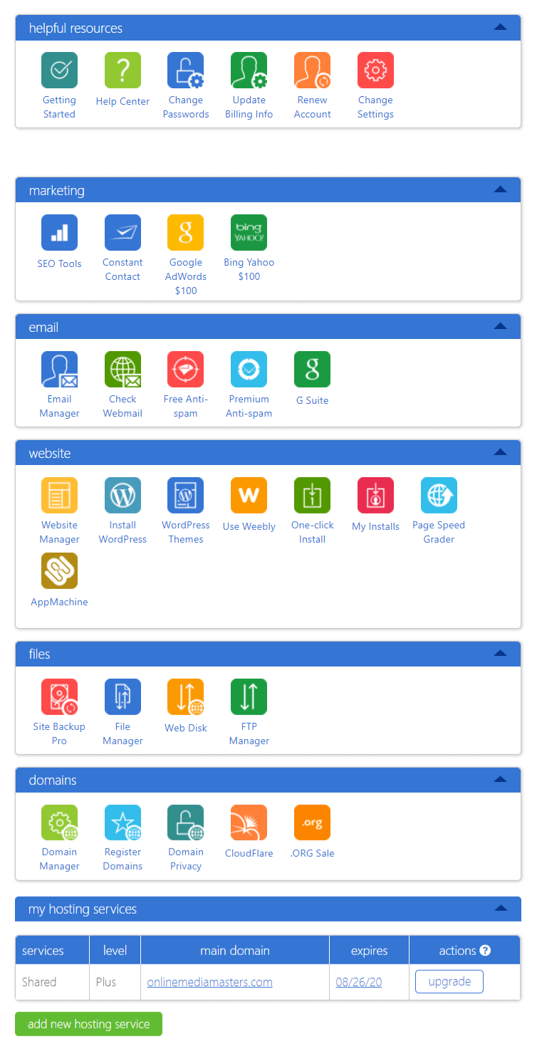 Bluehost cpanel