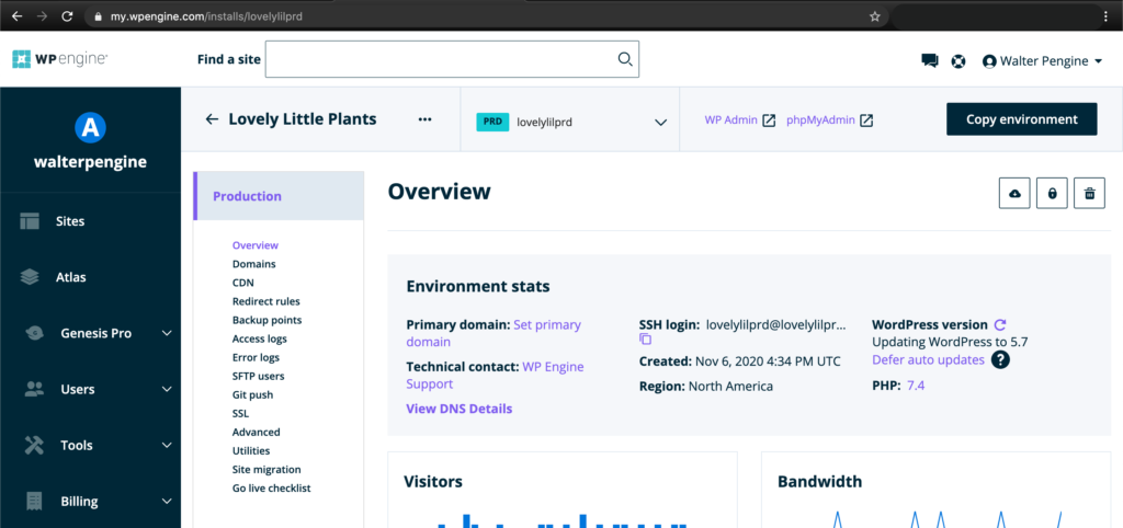 Wp engine dashboard 1