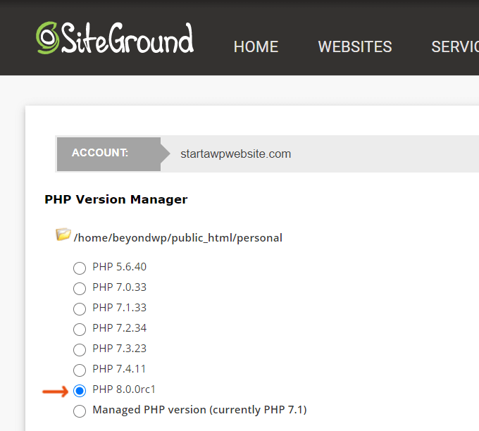 Siteground-php-8. 0
