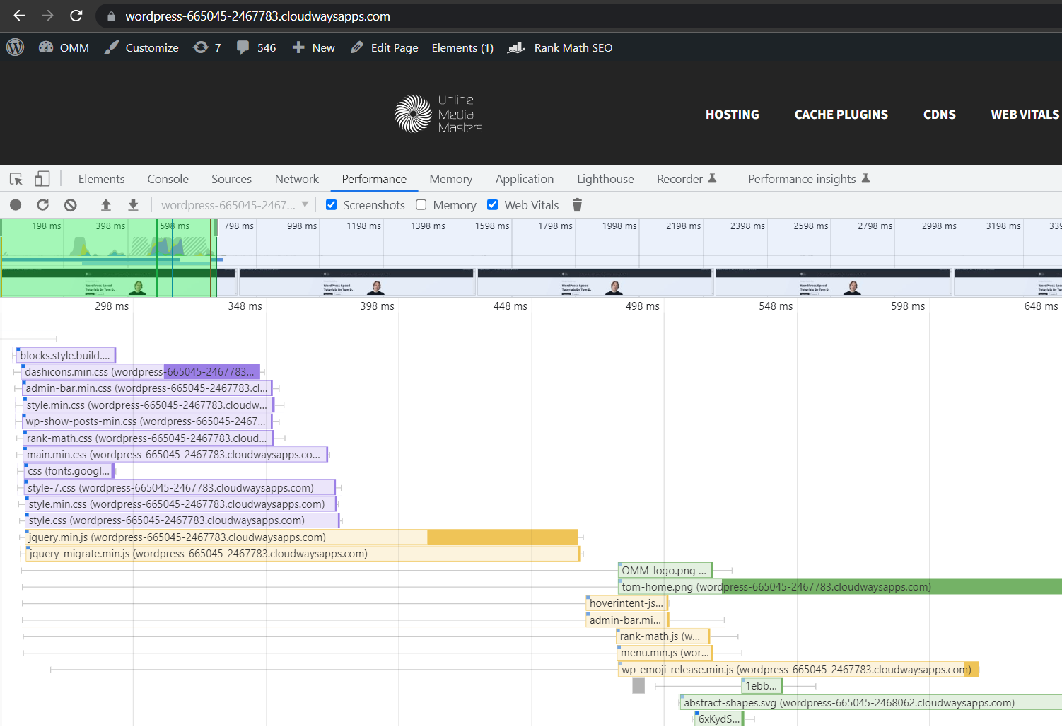 Chrome dev tools lcp waterfall time 1
