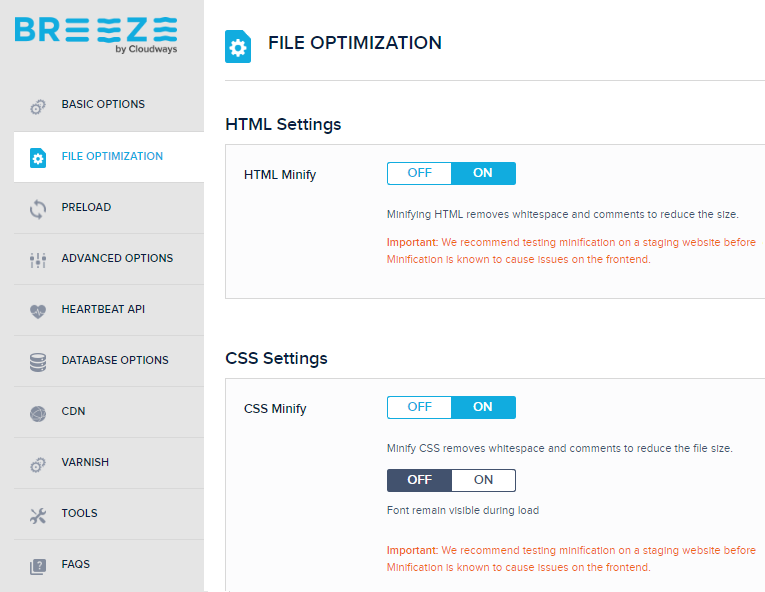 Cloudways breeze cache plugin