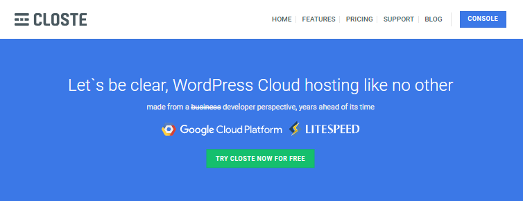 Closte google cloud litespeed hosting