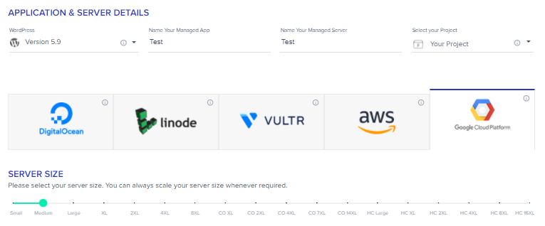Cloudways google cloud server