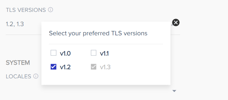 Cloudways tls versions