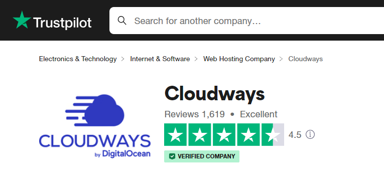 Cloudways trustpilot