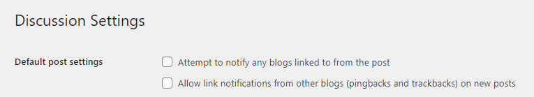 Disable trackbacks pingbacks wordpress