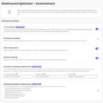 Siteground optimizer environment settings