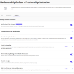 Siteground optimizer frontend general settings