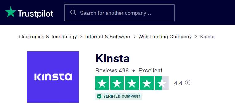 Kinsta trustpilot reviews