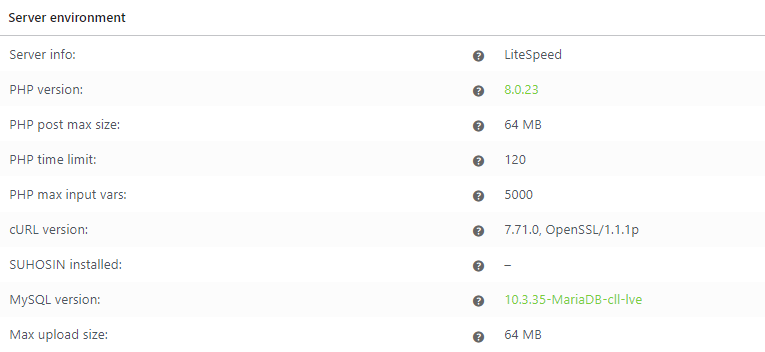 Woocommerce server environment