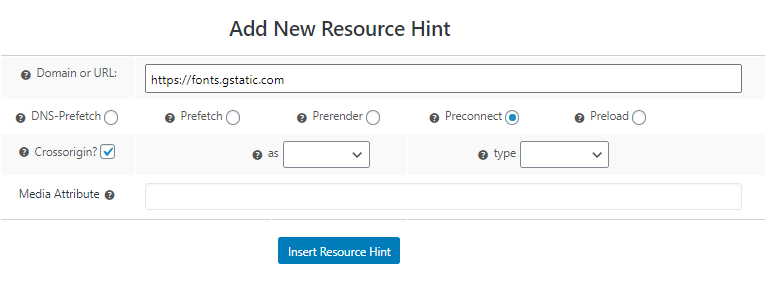 Preconnect fonts pre party resource hints