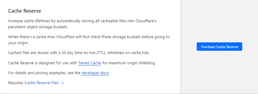 Cloudflare cache reserve